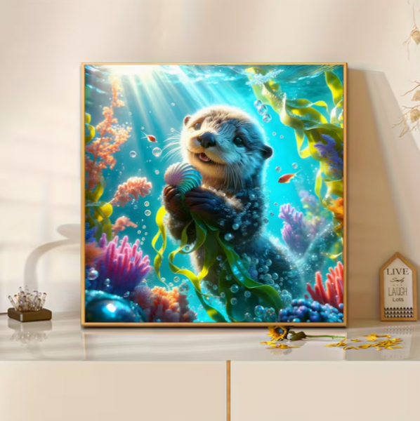 Diamond Painting Otter im Teich